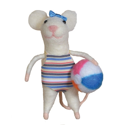 Swimmer Gal Mouse Ornament Set of 3