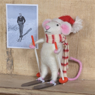 Skier Mouse Ornament Set of 3