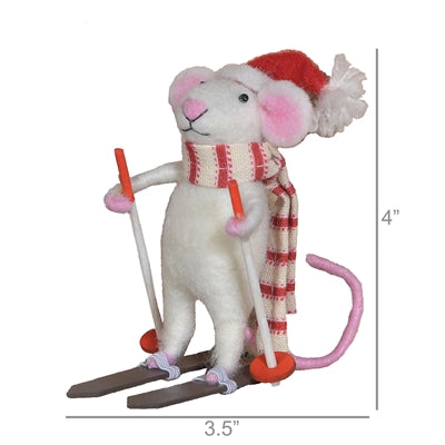 Skier Mouse Ornament Set of 3