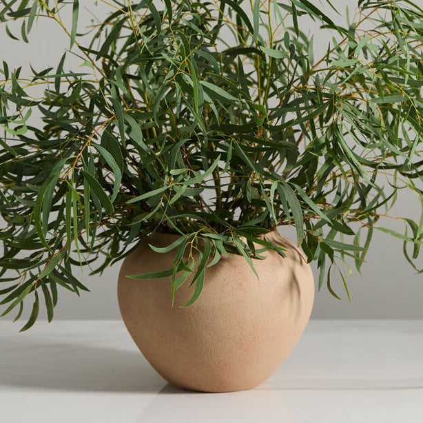 Kastanos Vase, brown terracotta stoneware vase