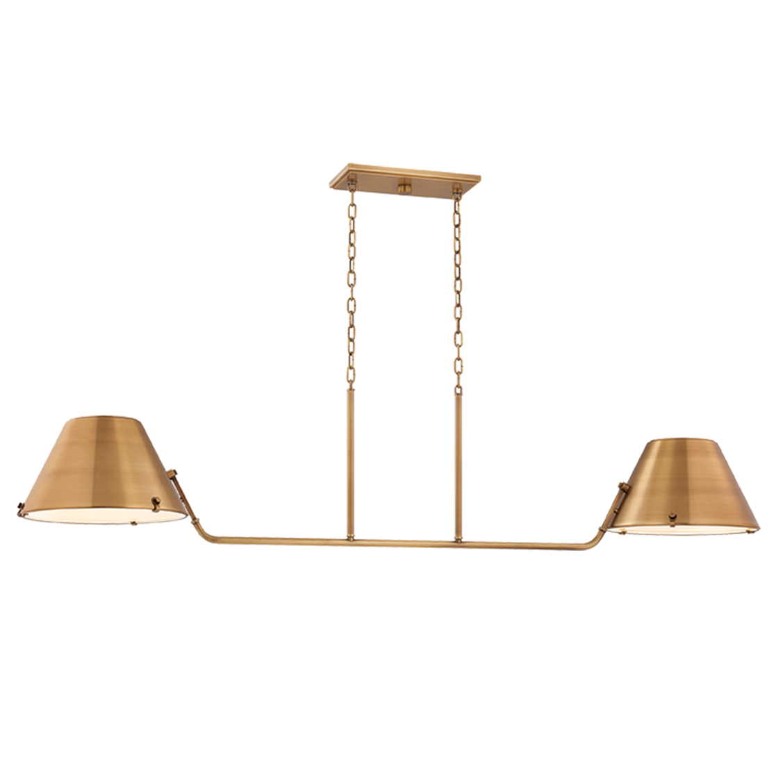 Hudson Valley Lighting Tannersville Linear Chandelier in Patina Brass, primary product view