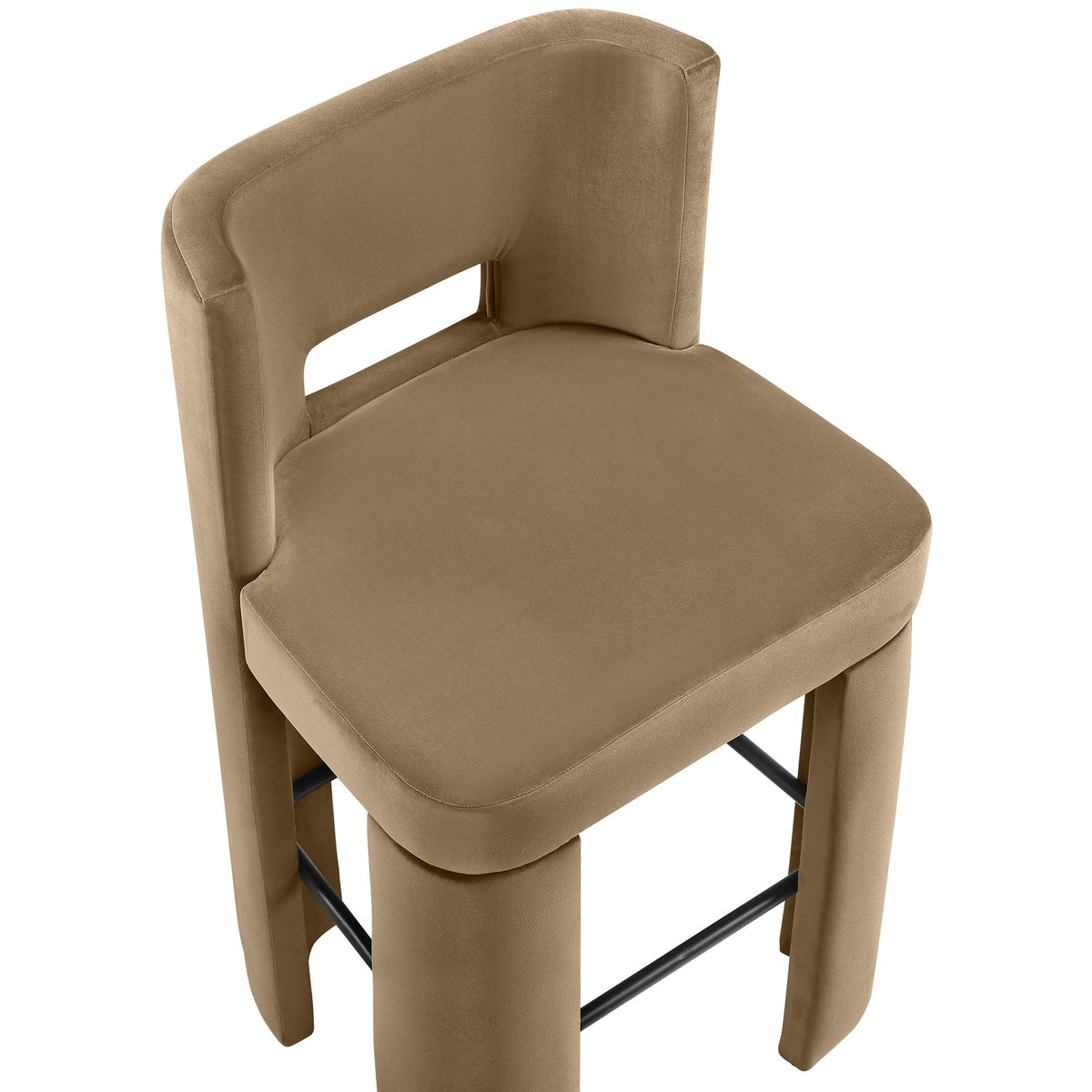 Zuno Beige Velvet Performance Fabric Upholstered Bar Stool Set of 2