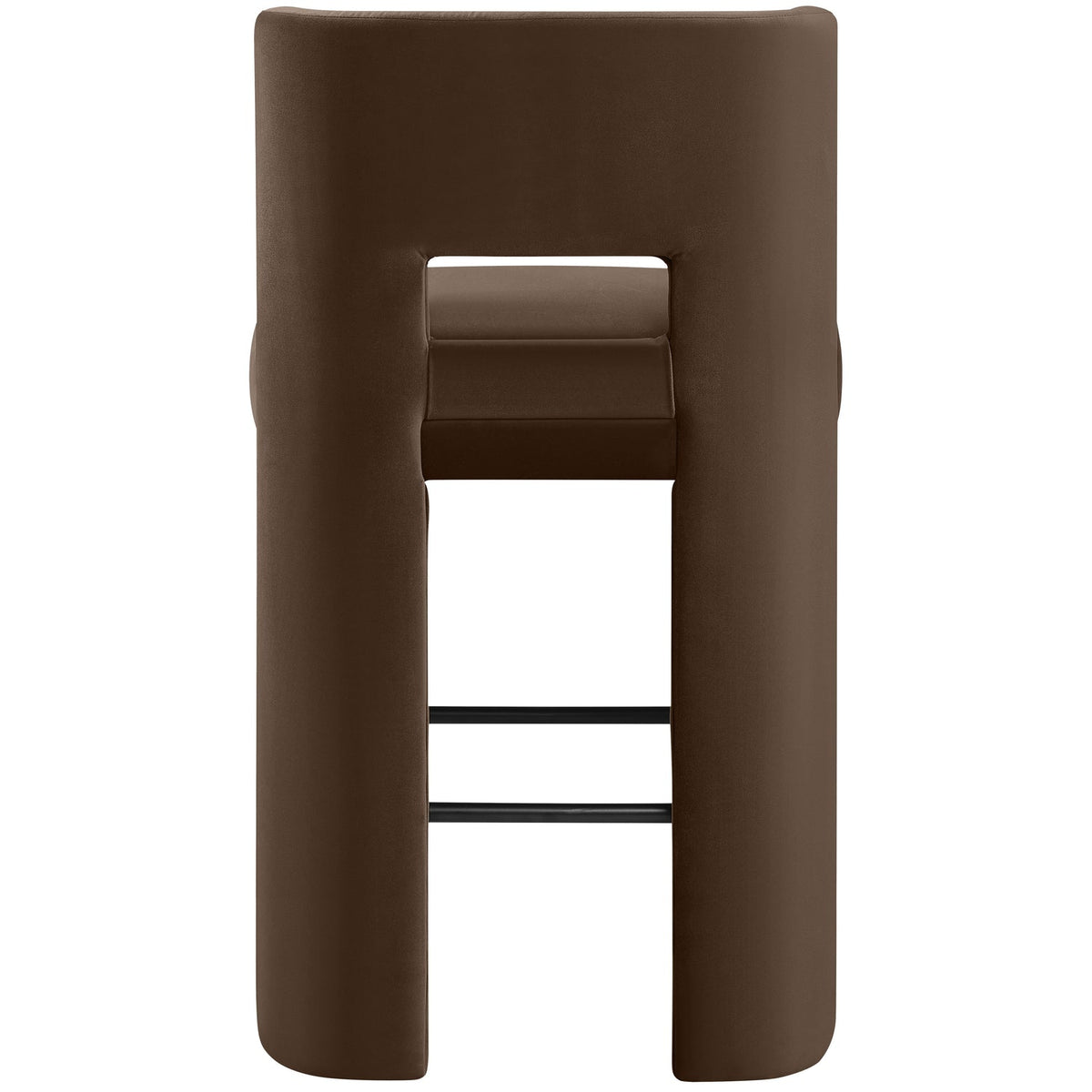 Zuno Brown Velvet Performance Fabric Upholstered Bar Stool Set of 2