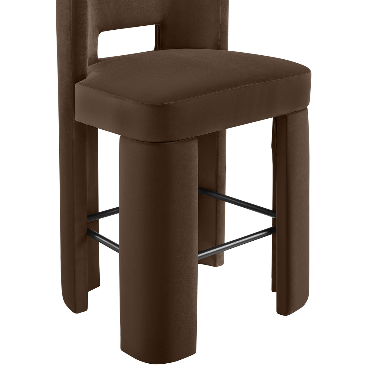 Zuno Brown Velvet Performance Fabric Upholstered Bar Stool Set of 2