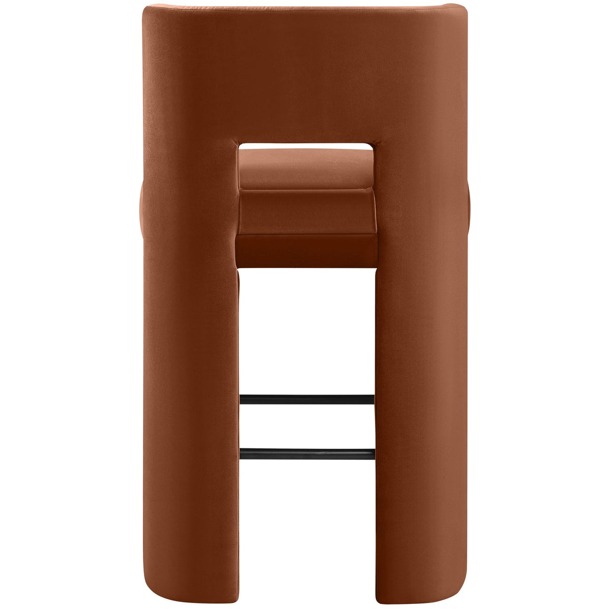 Zuno Cognac Velvet Performance Fabric Upholstered Bar Stool Set of 2