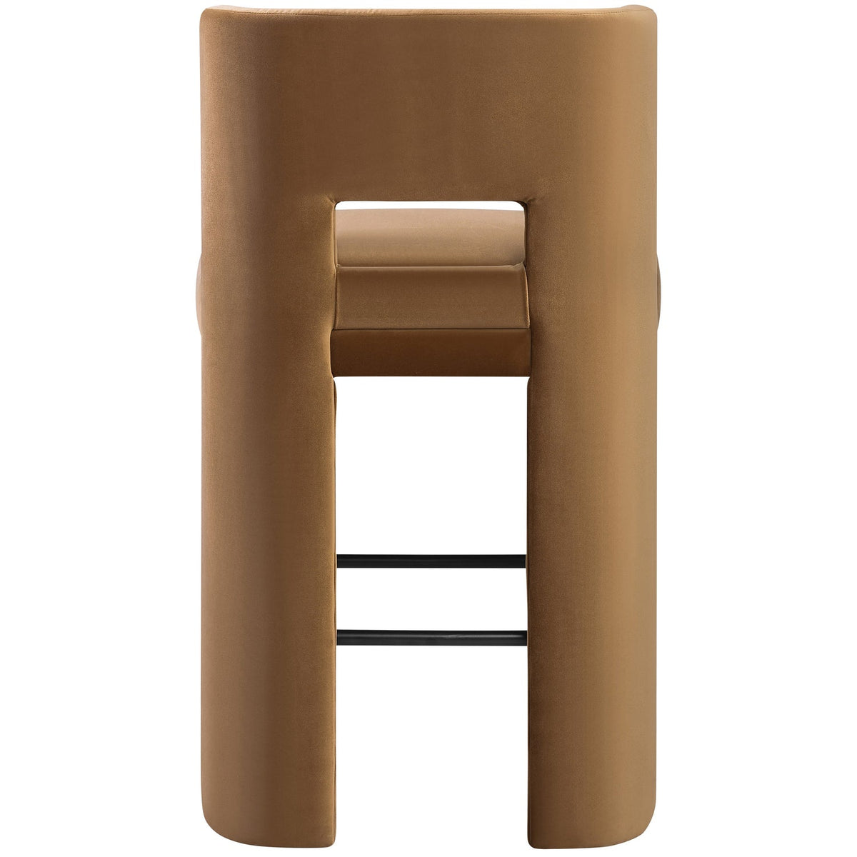 Zuno Saddle Velvet Performance Fabric Upholstered Bar Stool Set of 2