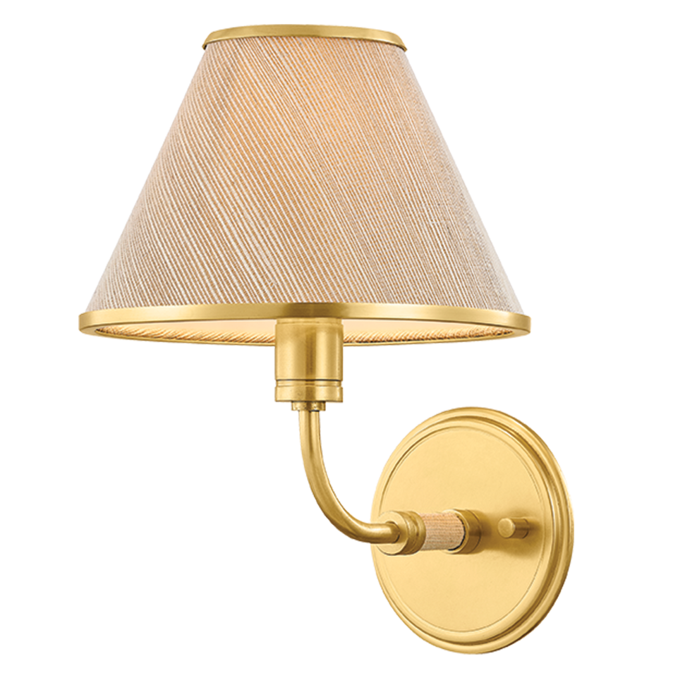 Hudson Valley Lighting Shore Road Wall Sconce in Aged Brass, primary product view
