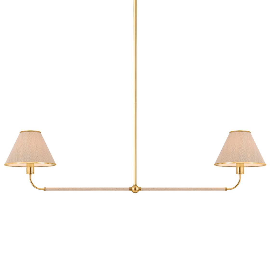 Hudson Valley Lighting Shore Road Linear Chandelier in Aged Brass, primary product view