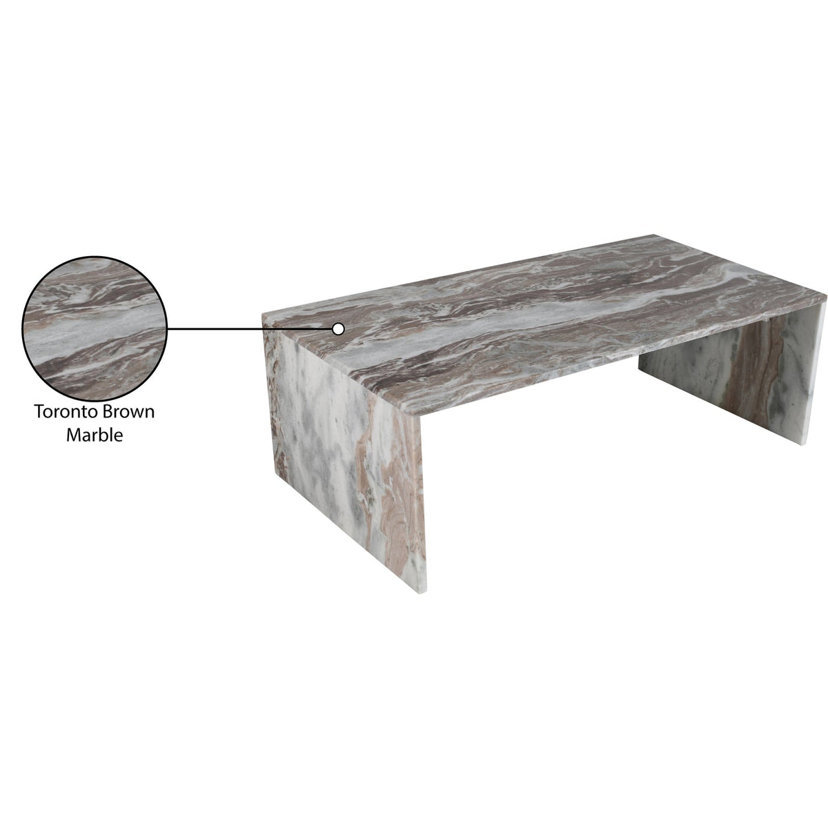 Vernazza Brown Genuine Marble Coffee Table