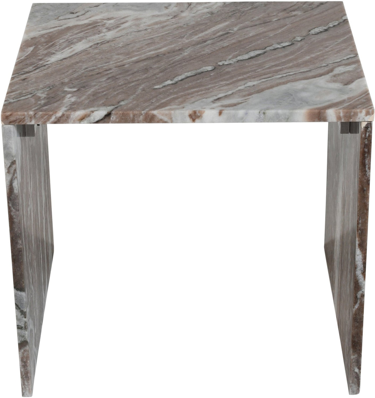 Vernazza Brown Genuine Marble End Side Table Set of 2