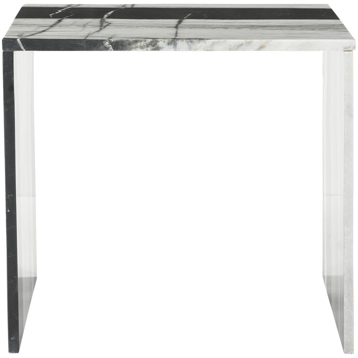 Vernazza Panda Genuine Marble End Side Table Set of 2