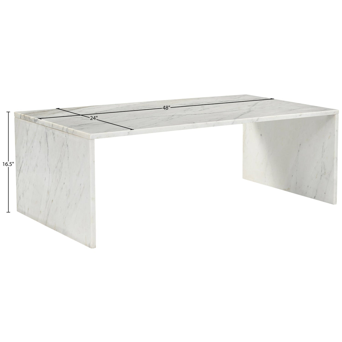 Vernazza White Genuine Marble Coffee Table