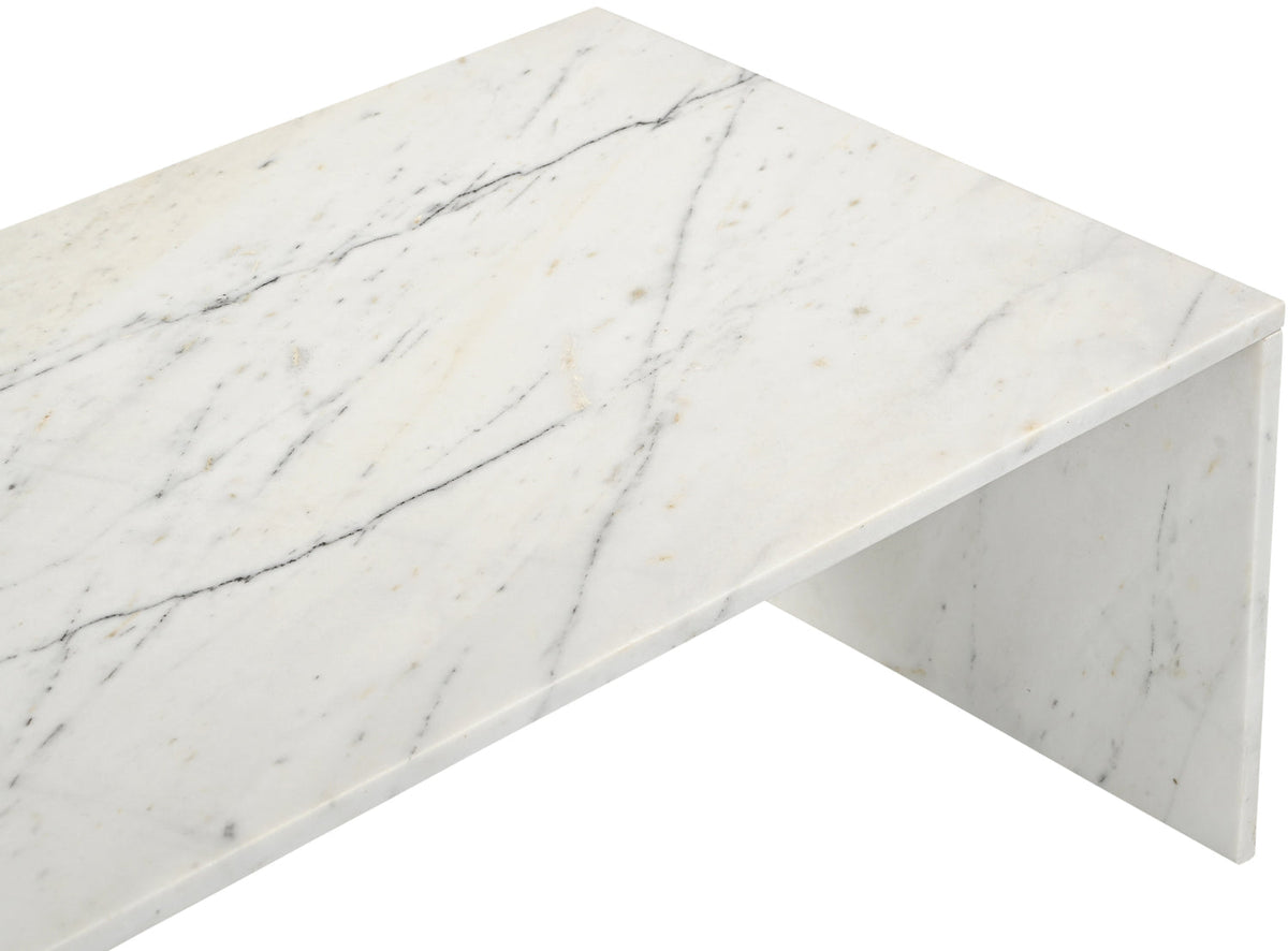 Vernazza White Genuine Marble Coffee Table
