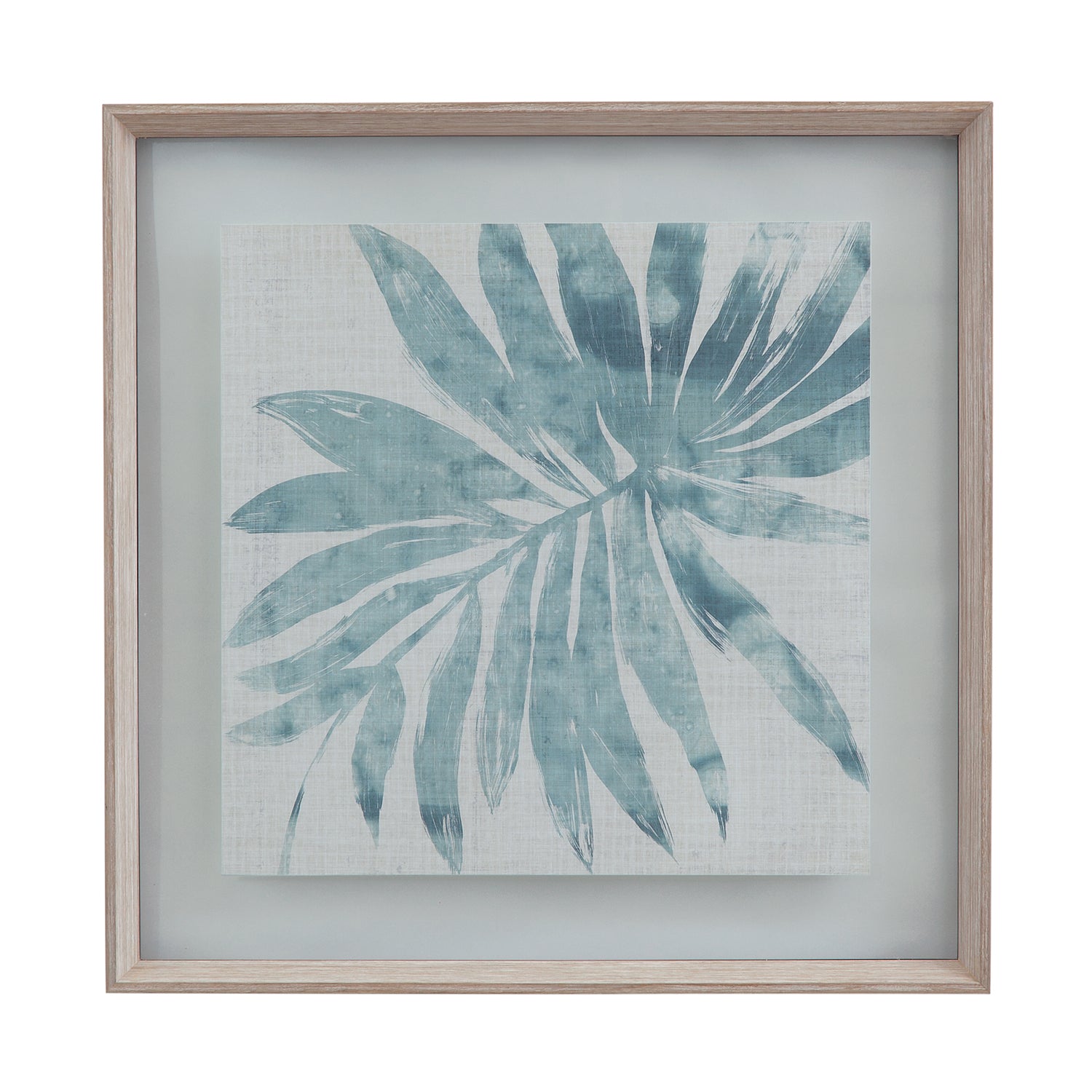 Bassett Mirror Burlap Ocean Palm IX Framed Print