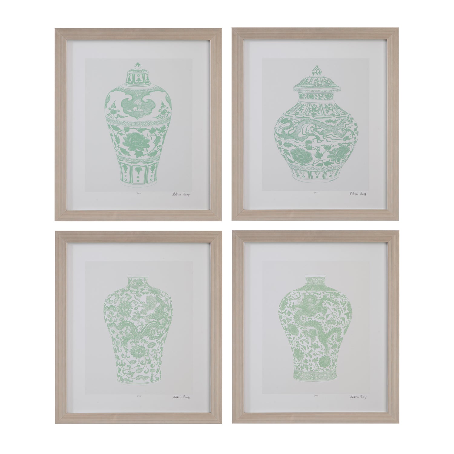Bassett Mirror Mint Vases I Framed Print