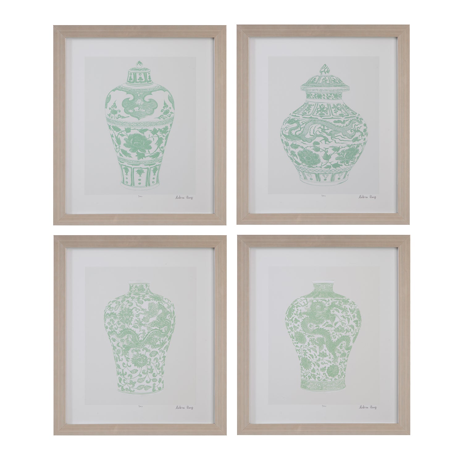 Bassett Mirror Mint Vases IV Framed Print