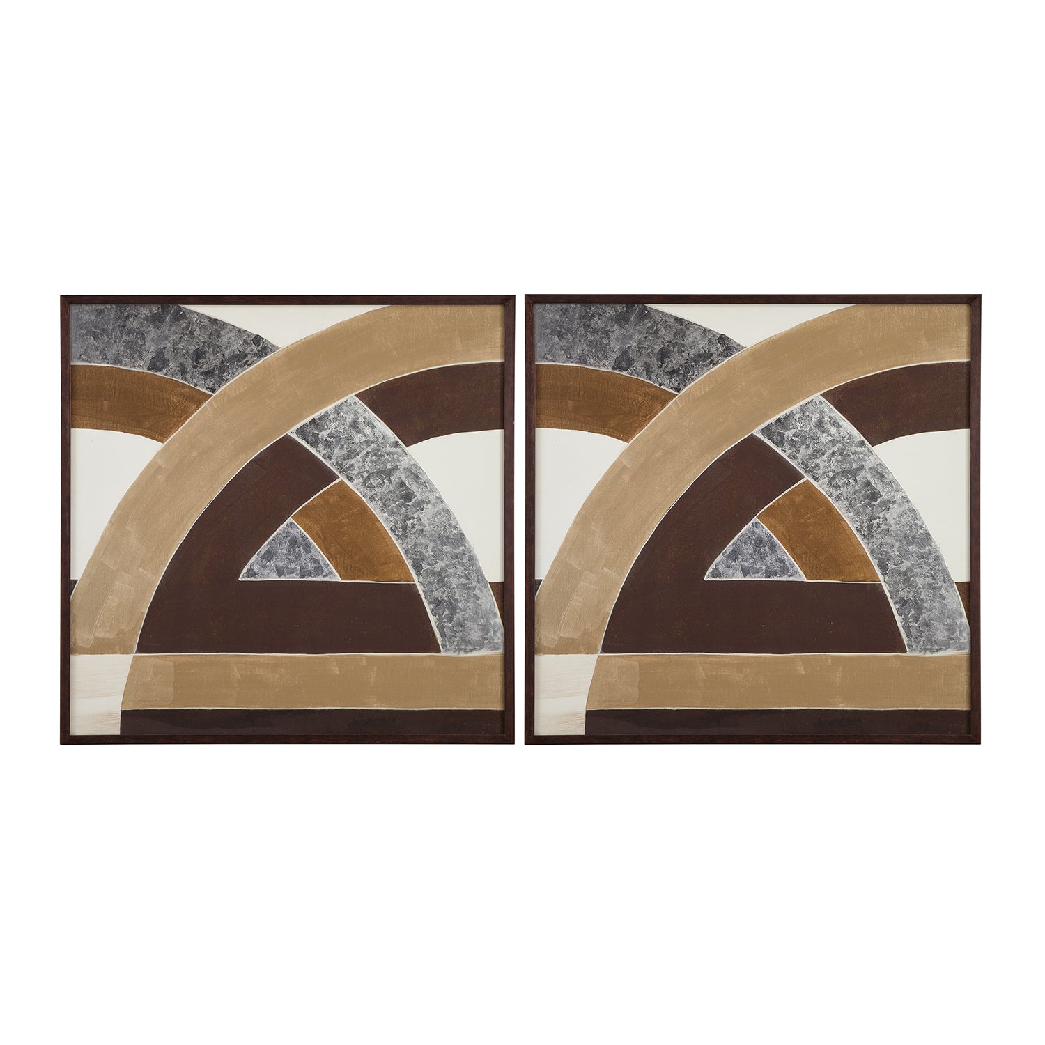 Bassett Mirror Neutral Geometry Framed Print Set of 2