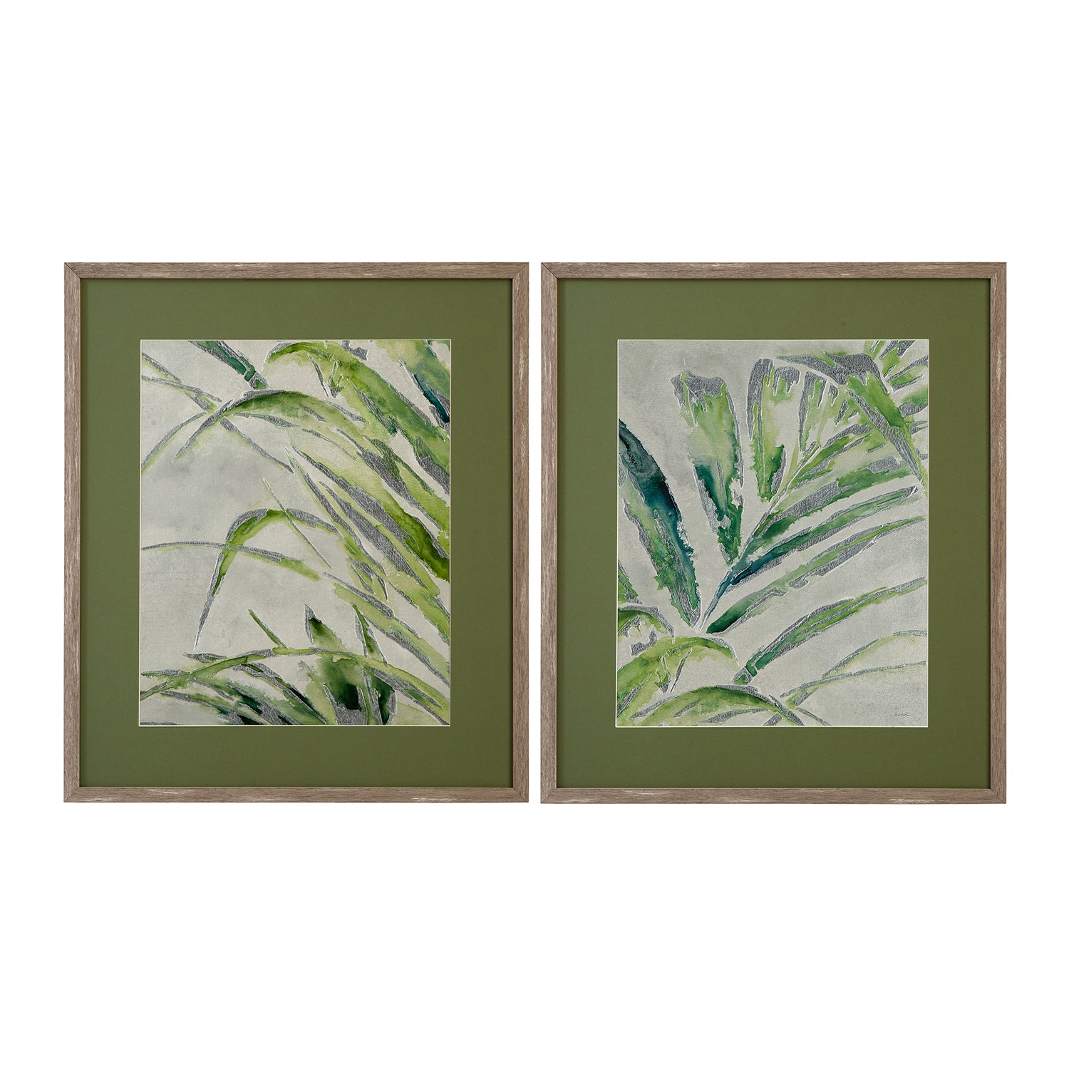 Bassett Mirror Green Palm Framed Print Set of 2