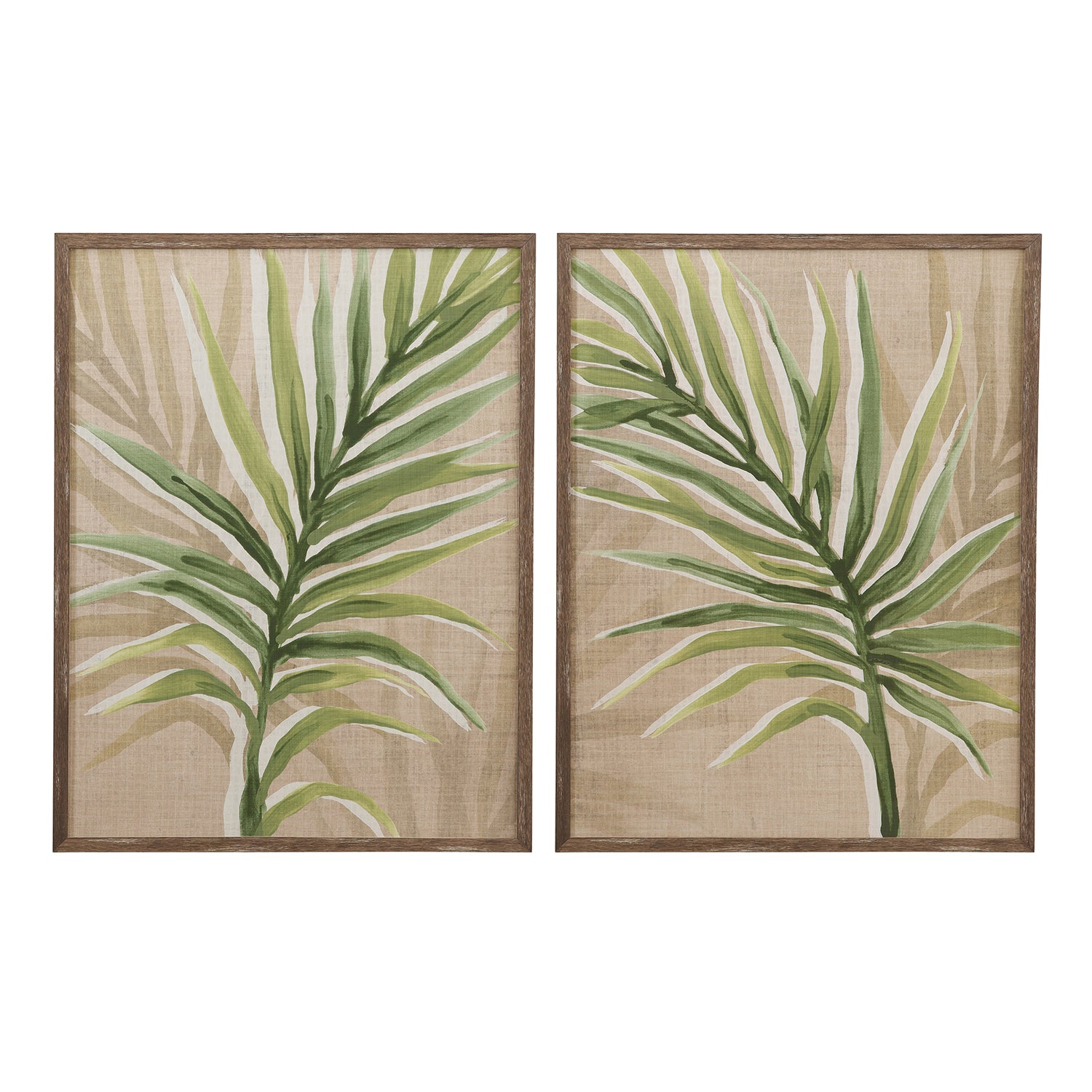Bassett Mirror Burlap Palm Frond I Framed Artwork