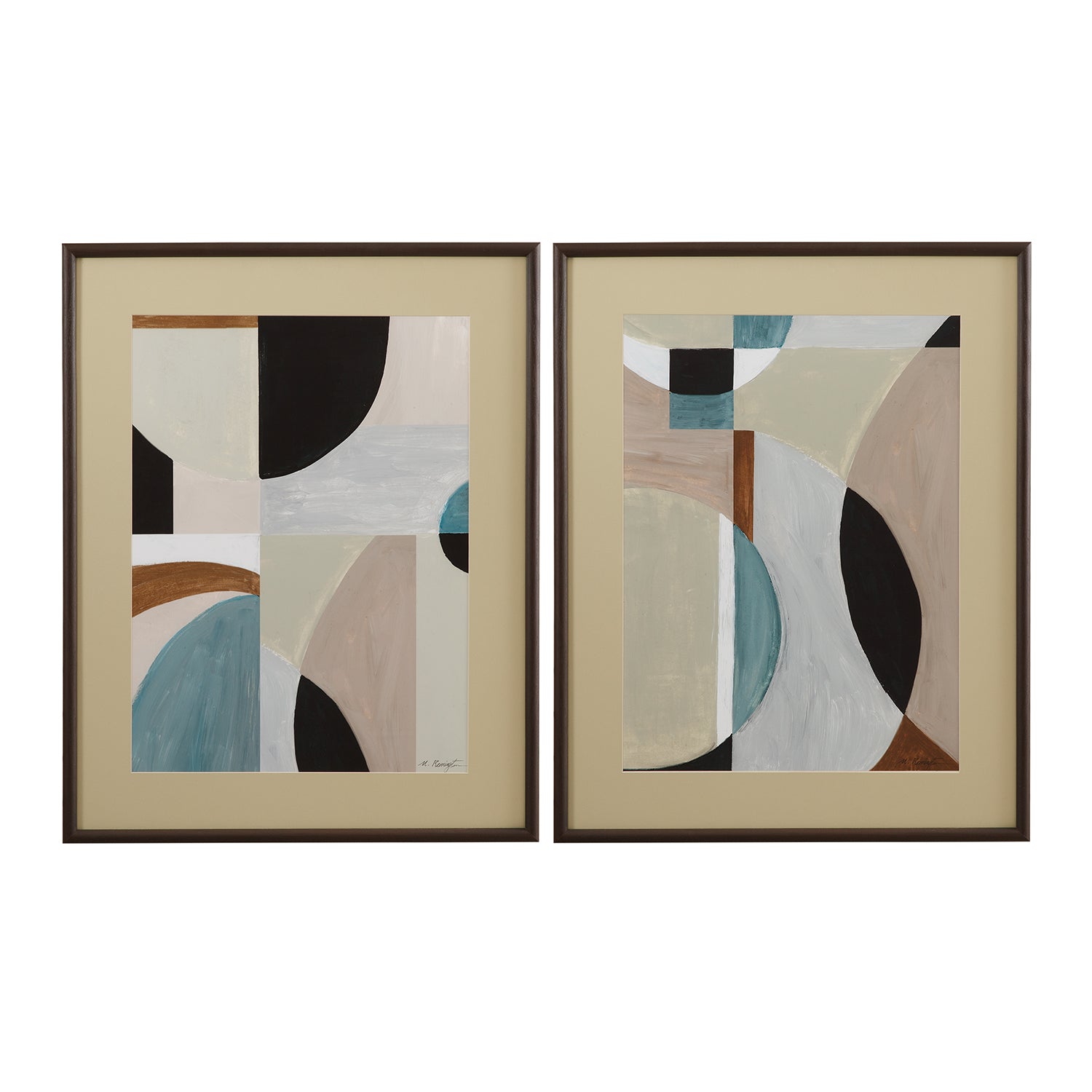 Bassett Mirror Curved Vision Framed Print Set of 2