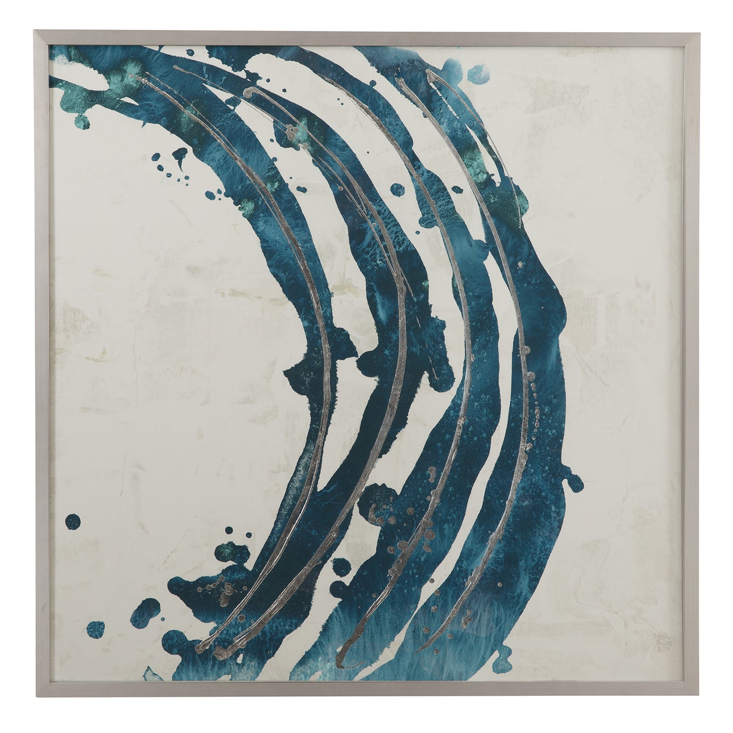 Bassett Mirror Embellished Blue Circle II Framed Wall Art