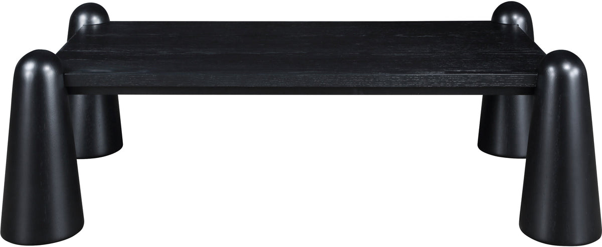 Wyndham Black Solid Wood And Oak Veneer Coffee Table
