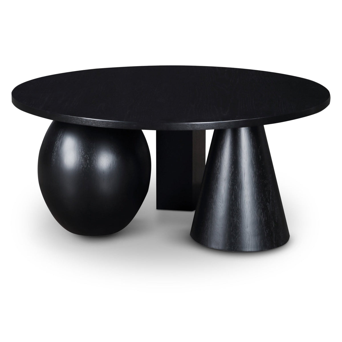 Revive Black Solid Wood And Oak Veneer Coffee Table in black oak veneer, primary product view