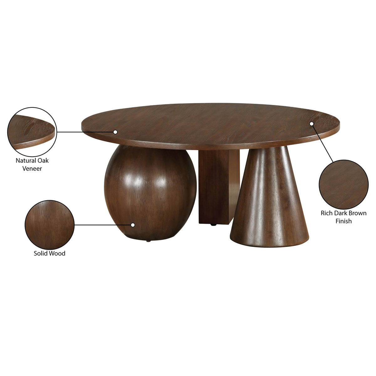 Revive Brown Solid Wood And Oak Veneer Coffee Table