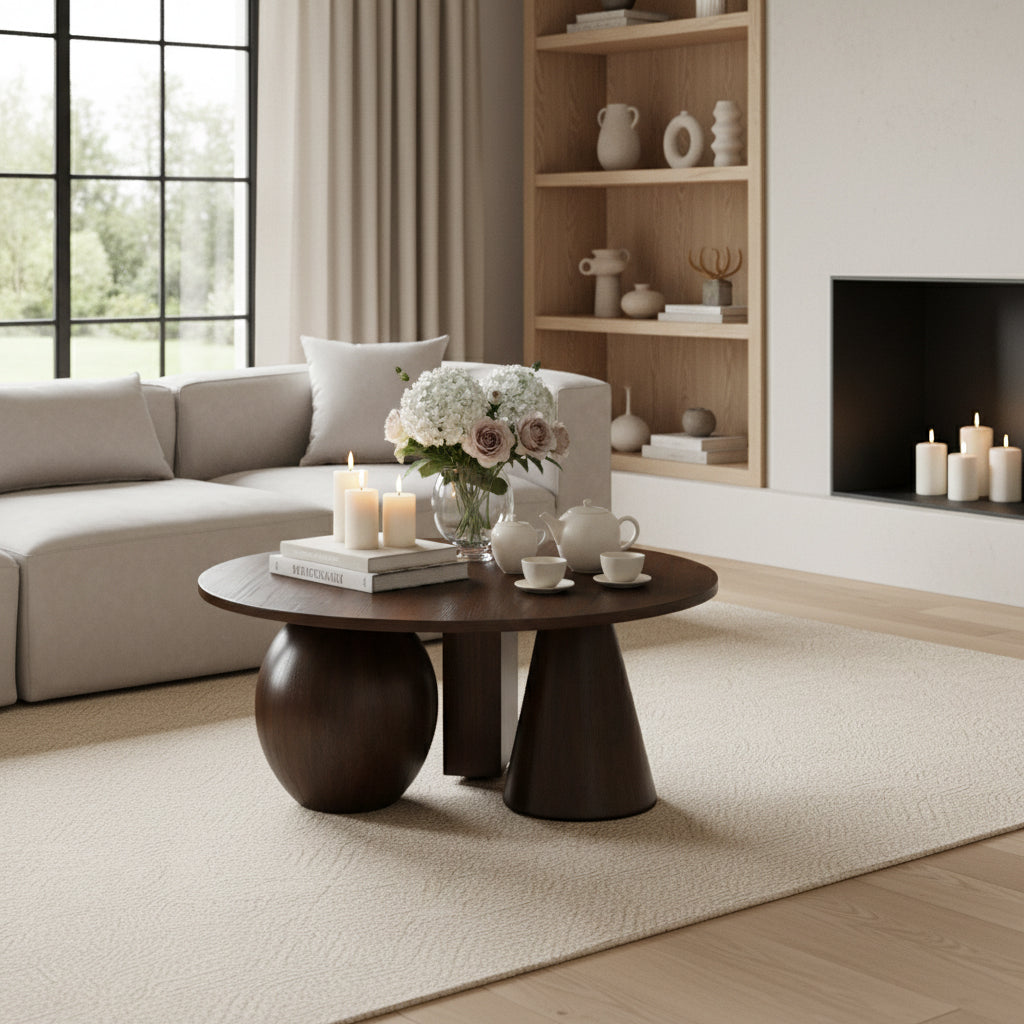 Revive Brown Solid Wood And Oak Veneer Coffee Table