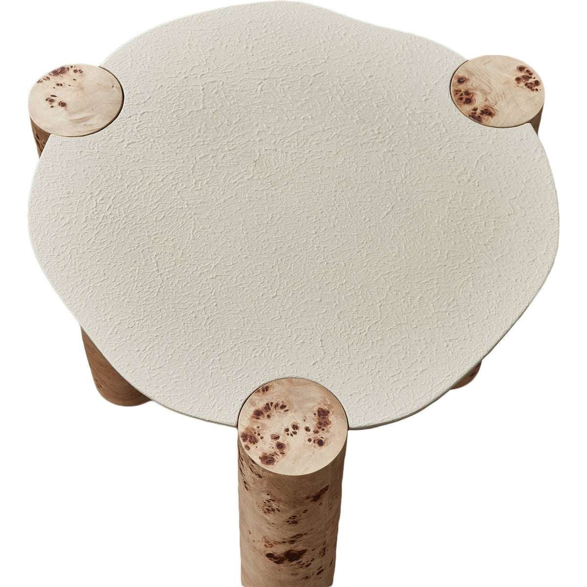 Thor Natural Resin Top And Burl Veneer Base End Side Table Set of 2