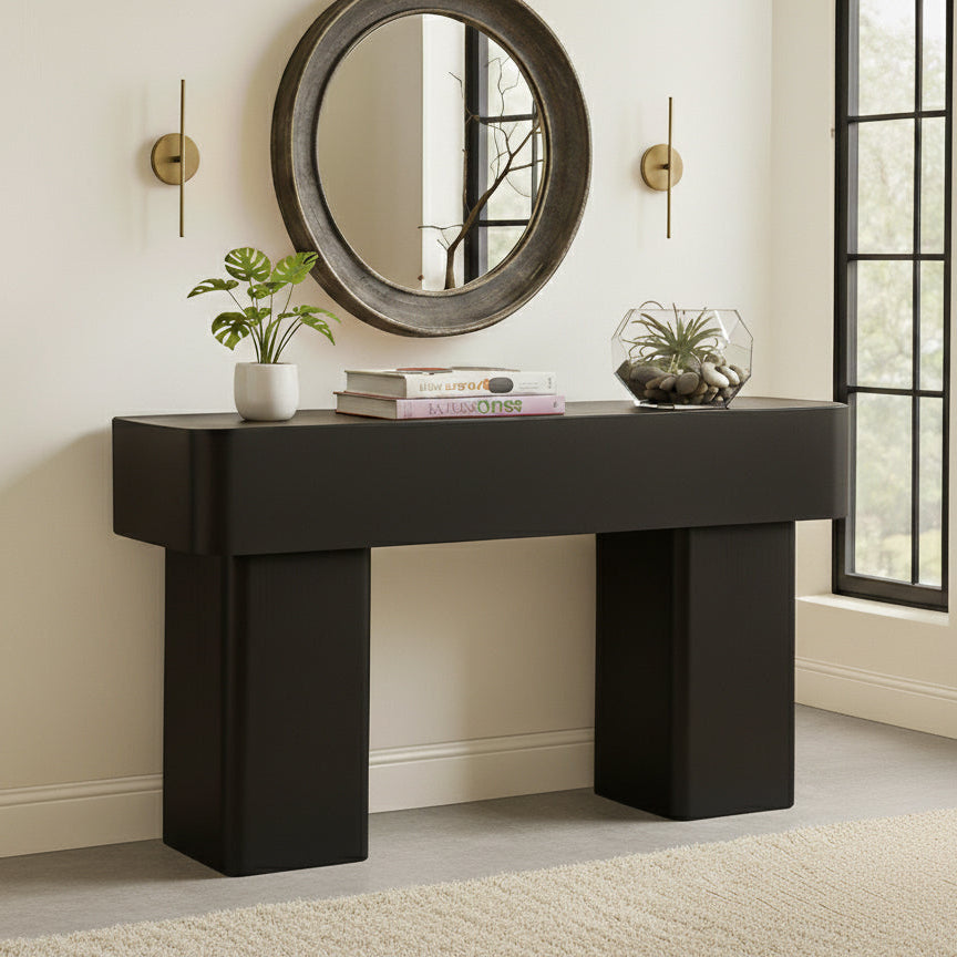 Oakmont Black Oak Veneer Console Table