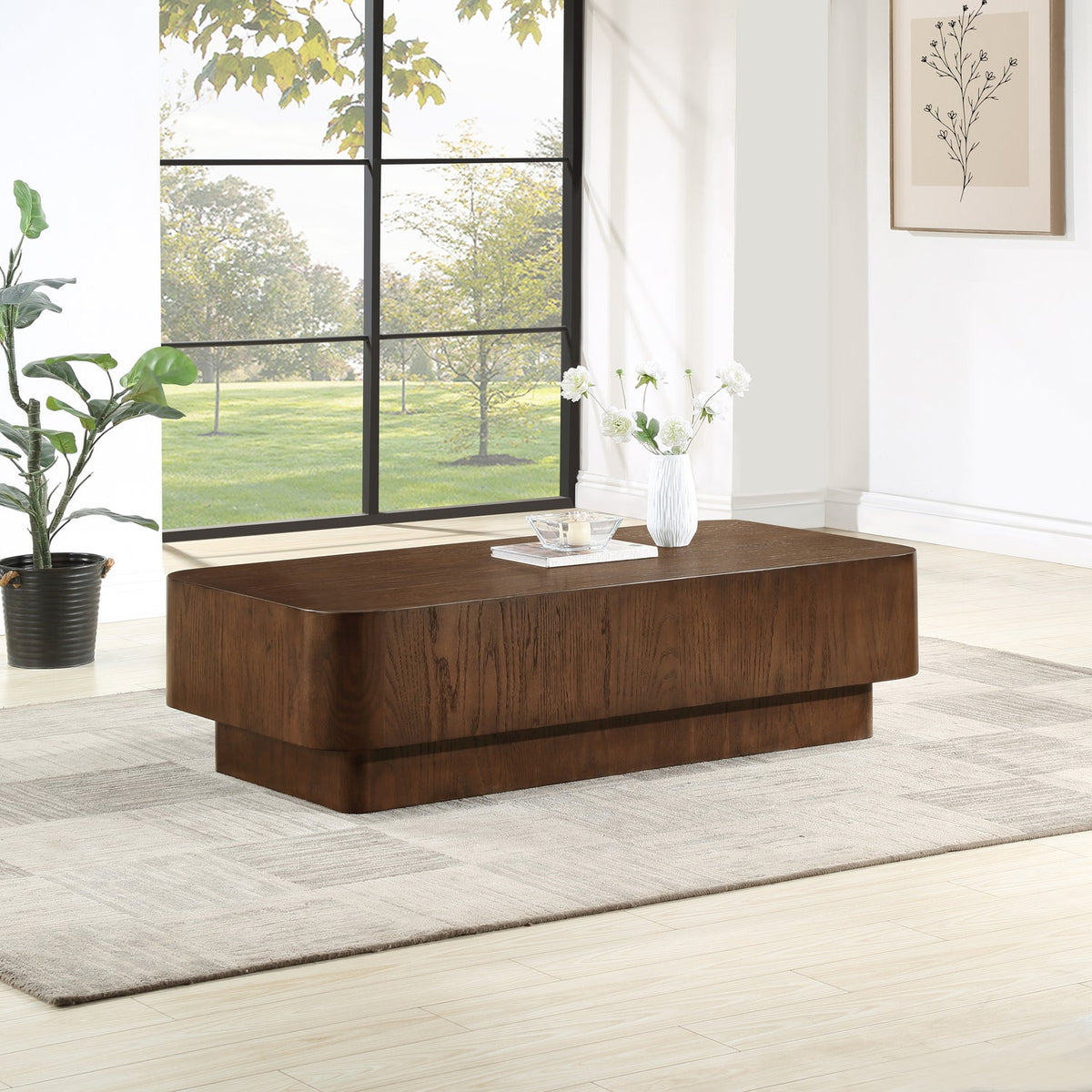 Oakmont Brown Oak Veneer Coffee Table
