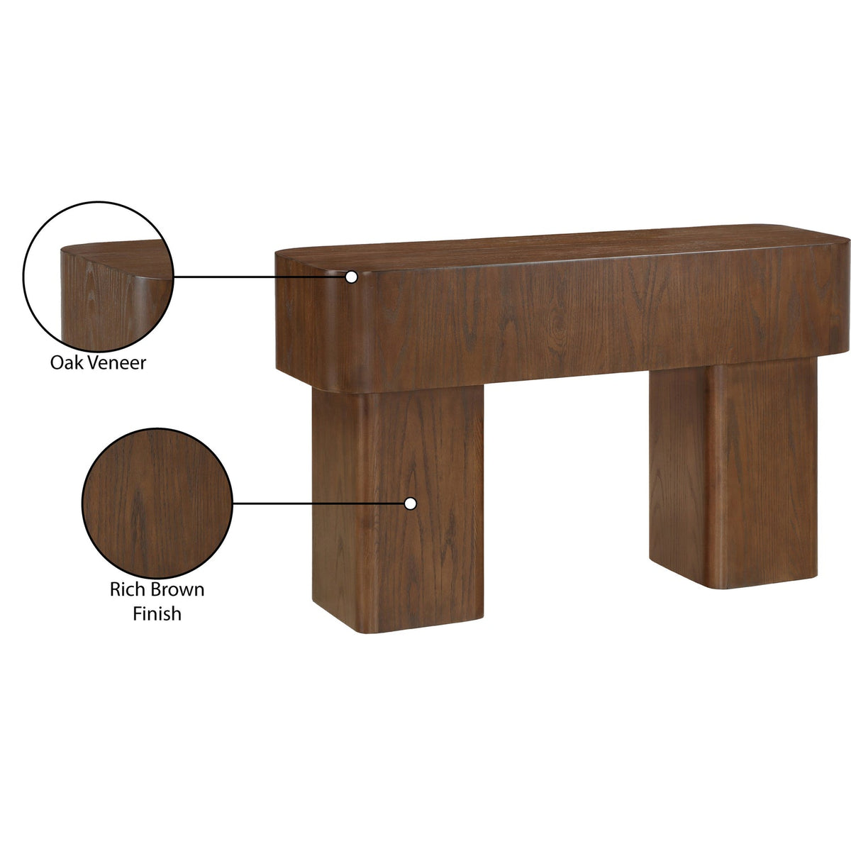 Oakmont Brown Oak Veneer Console Table