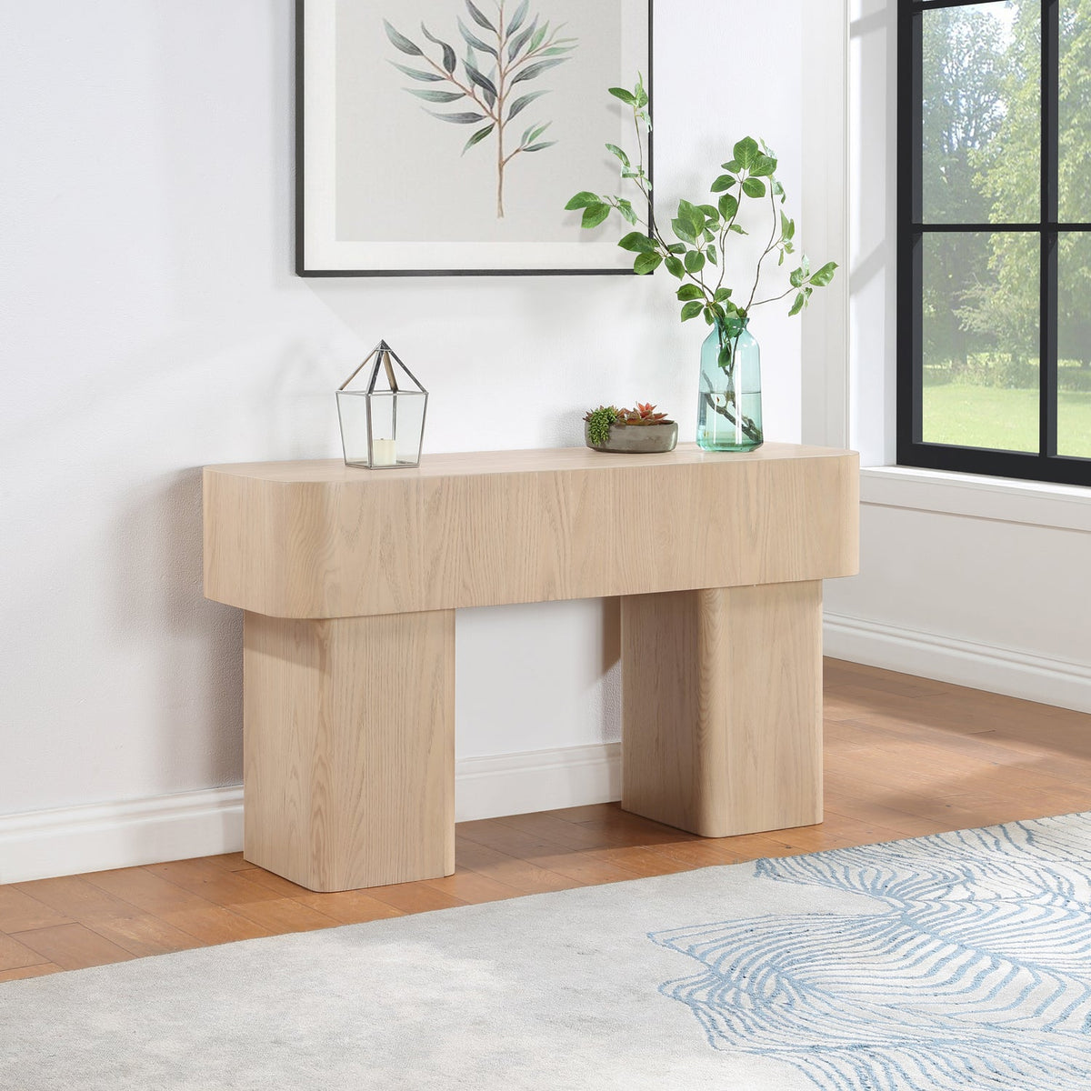 Oakmont Natural Oak Veneer Console Table