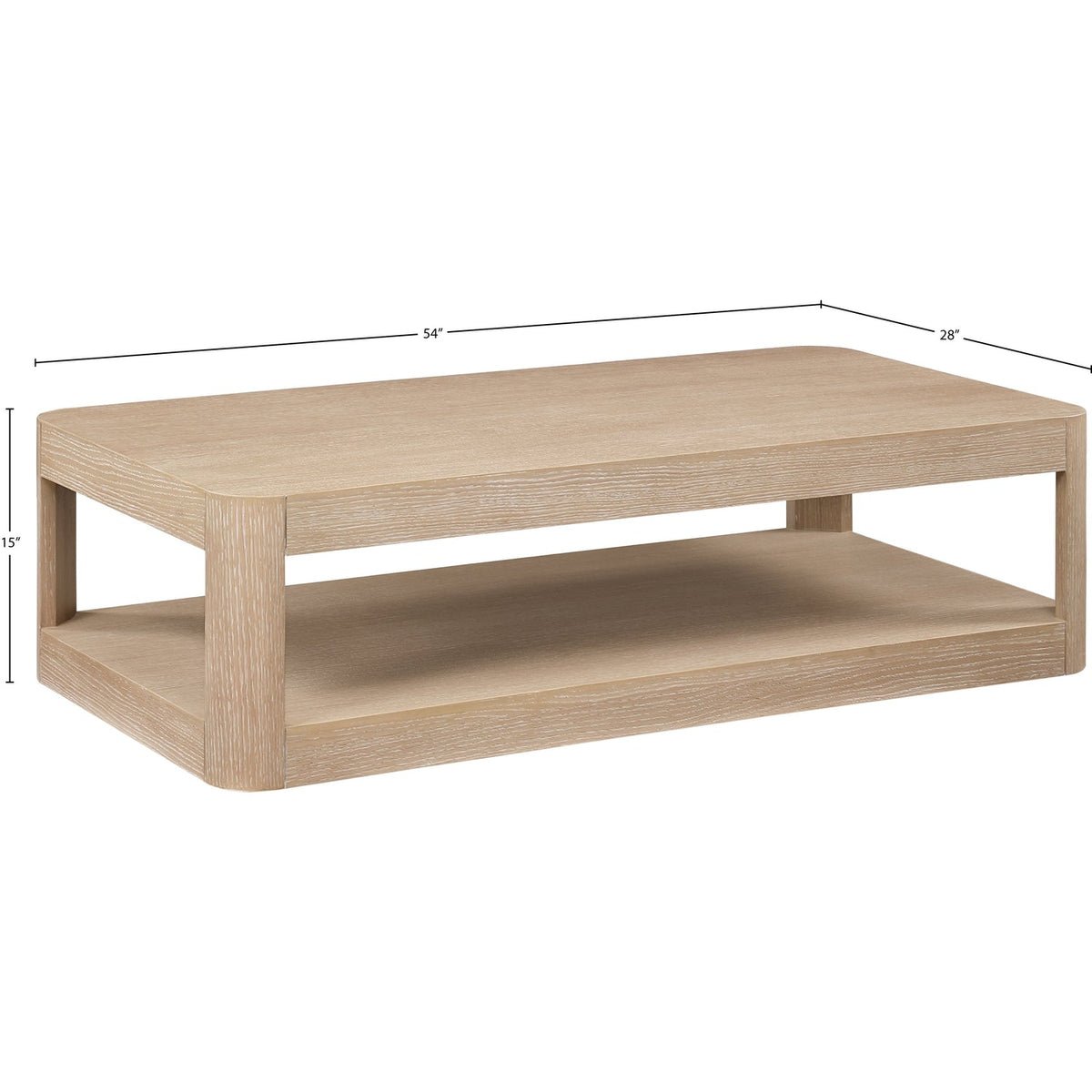 Reeves Natural Solid Wood And Burl Veneer Coffee Table