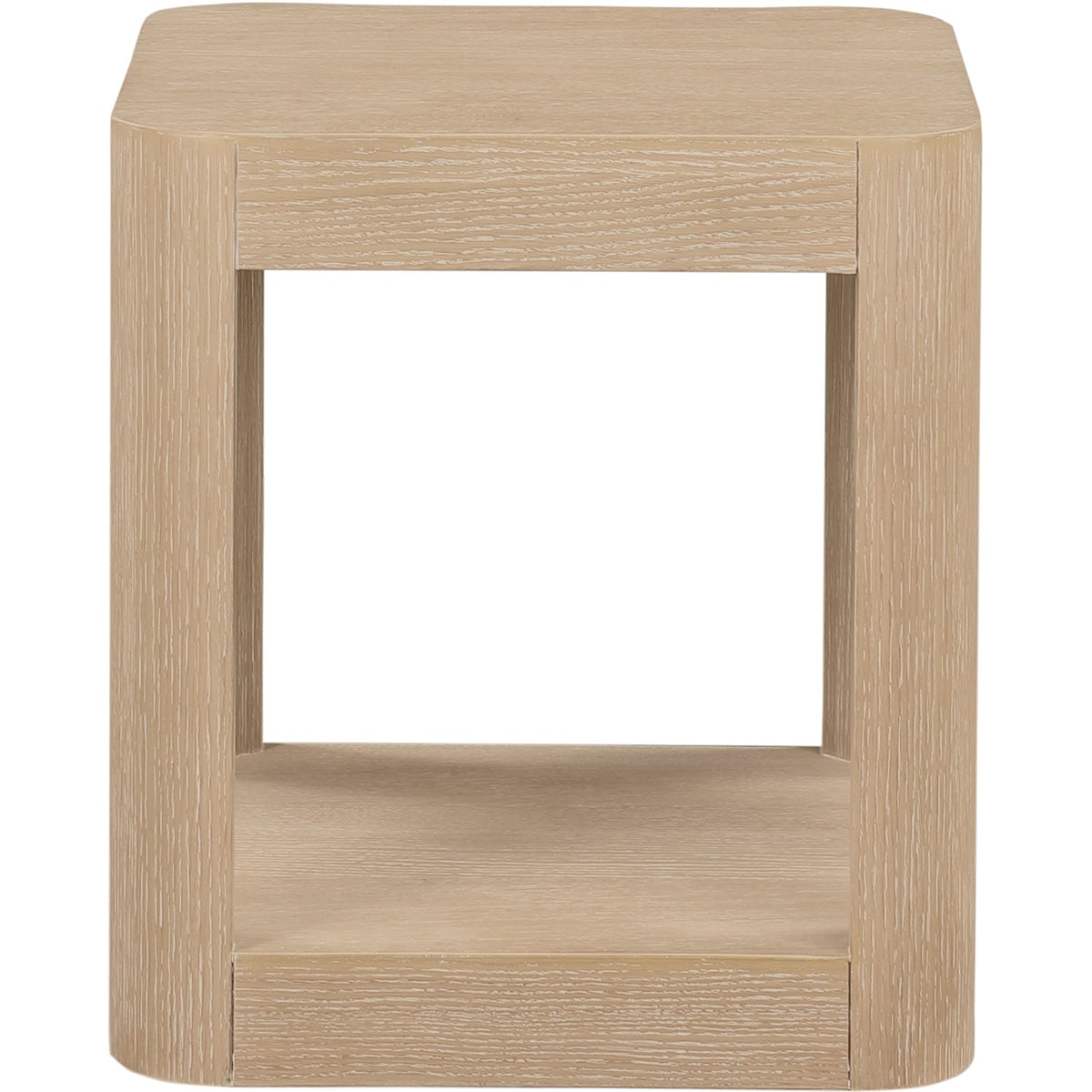 Reeves Natural Solid Wood And Burl Veneer End Side Table Set of 2