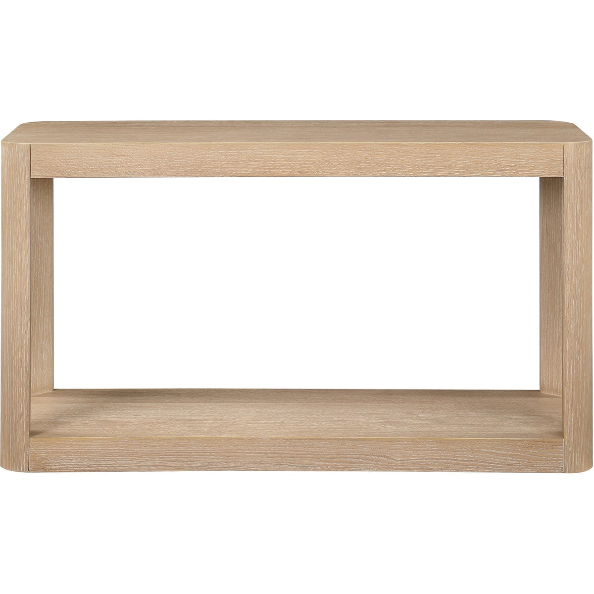 Reeves Natural Solid Wood And Burl Veneer Console Table