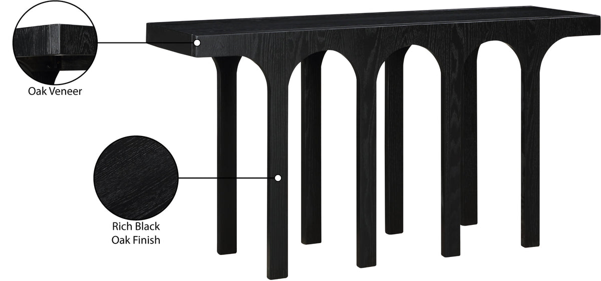Westfield Black Solid Wood And Oak Veneer Console Table