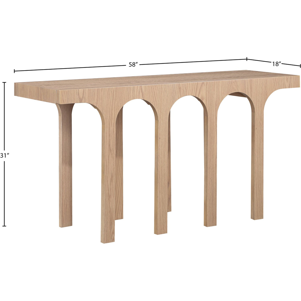 Westfield Natural Solid Wood And Oak Veneer Console Table