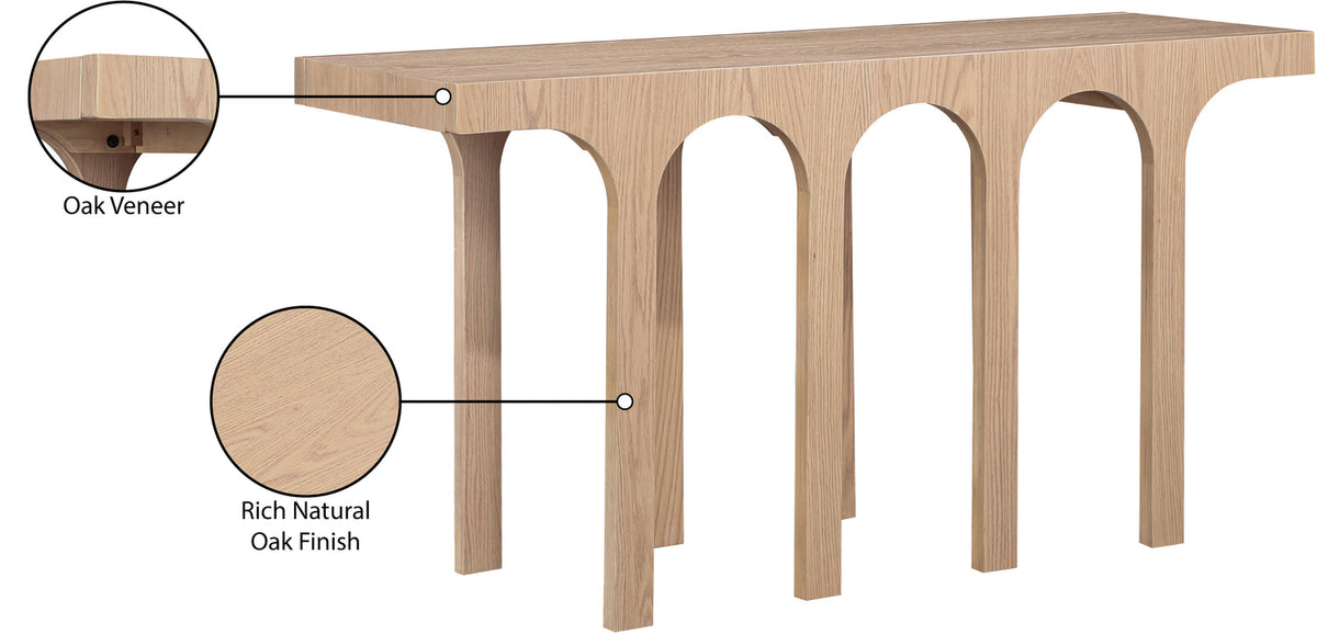 Westfield Natural Solid Wood And Oak Veneer Console Table