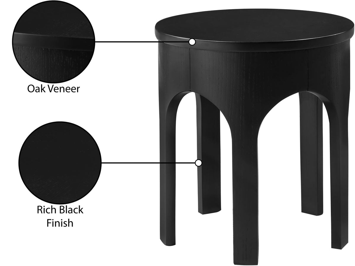 Westfield Black Solid Wood And Oak Veneer End Side Table Set of 2