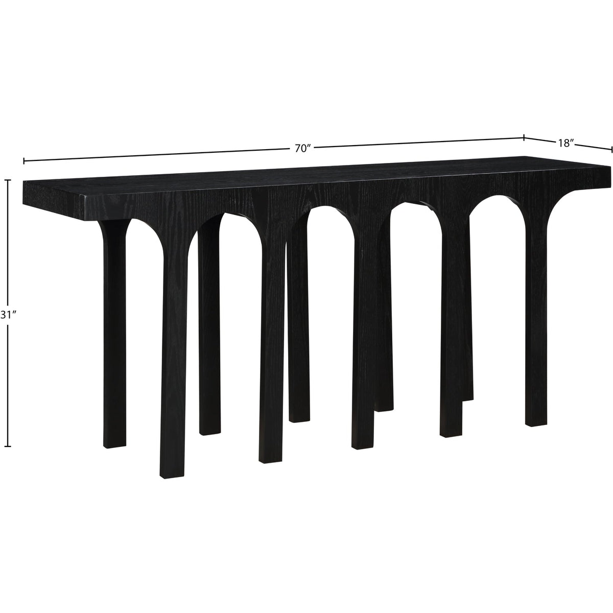 Westfield Black Solid Wood And Oak Veneer Console Table