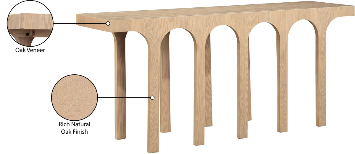 Westfield Natural Solid Wood And Oak Veneer Console Table