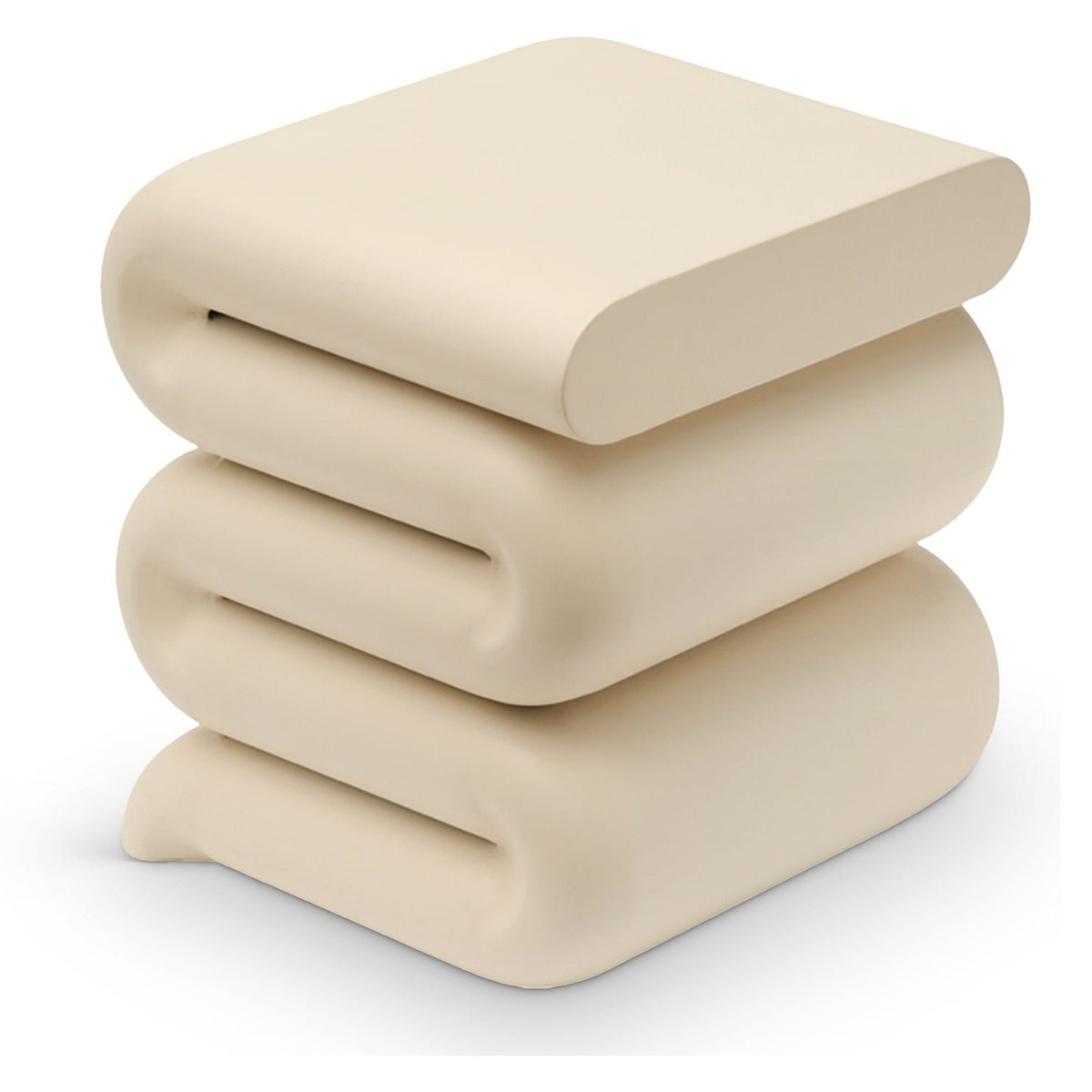 Roland Cream Iron End Table in matte cream powder-coated iron, primary product view