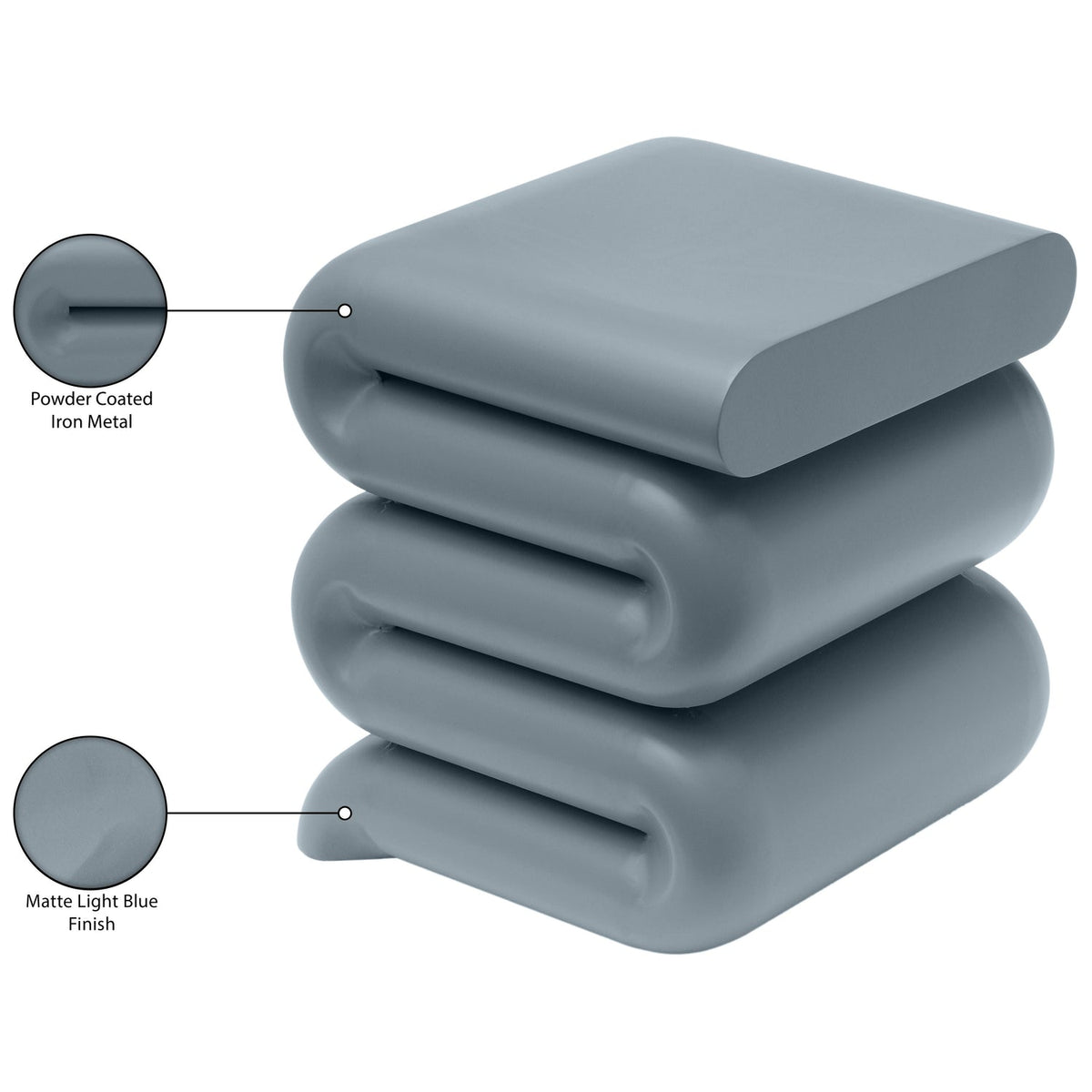 Roland Light Blue Iron End Table Set of 2