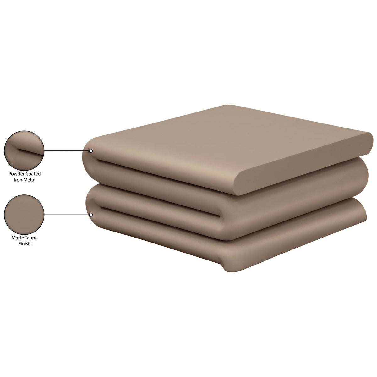 Roland Taupe Iron Coffee Table