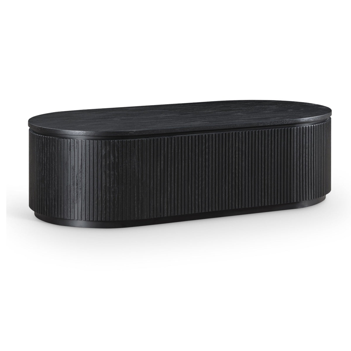 Moana Black Solid Wood Storage Coffee Table in black, primary product view
