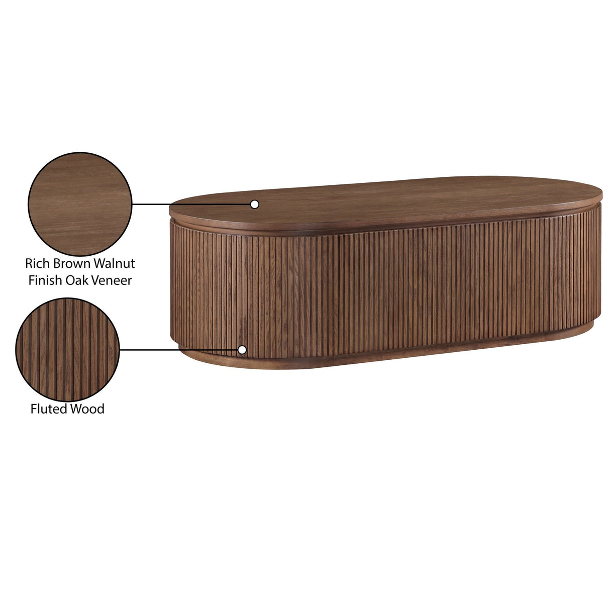 Moana Brown Solid Wood Storage Coffee Table