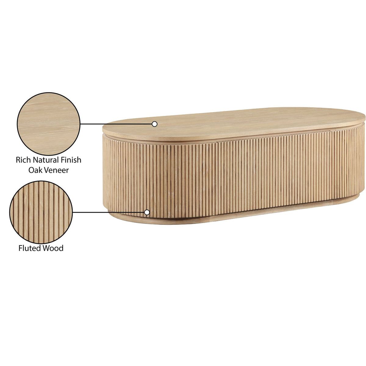 Moana Natural Solid Wood Storage Coffee Table