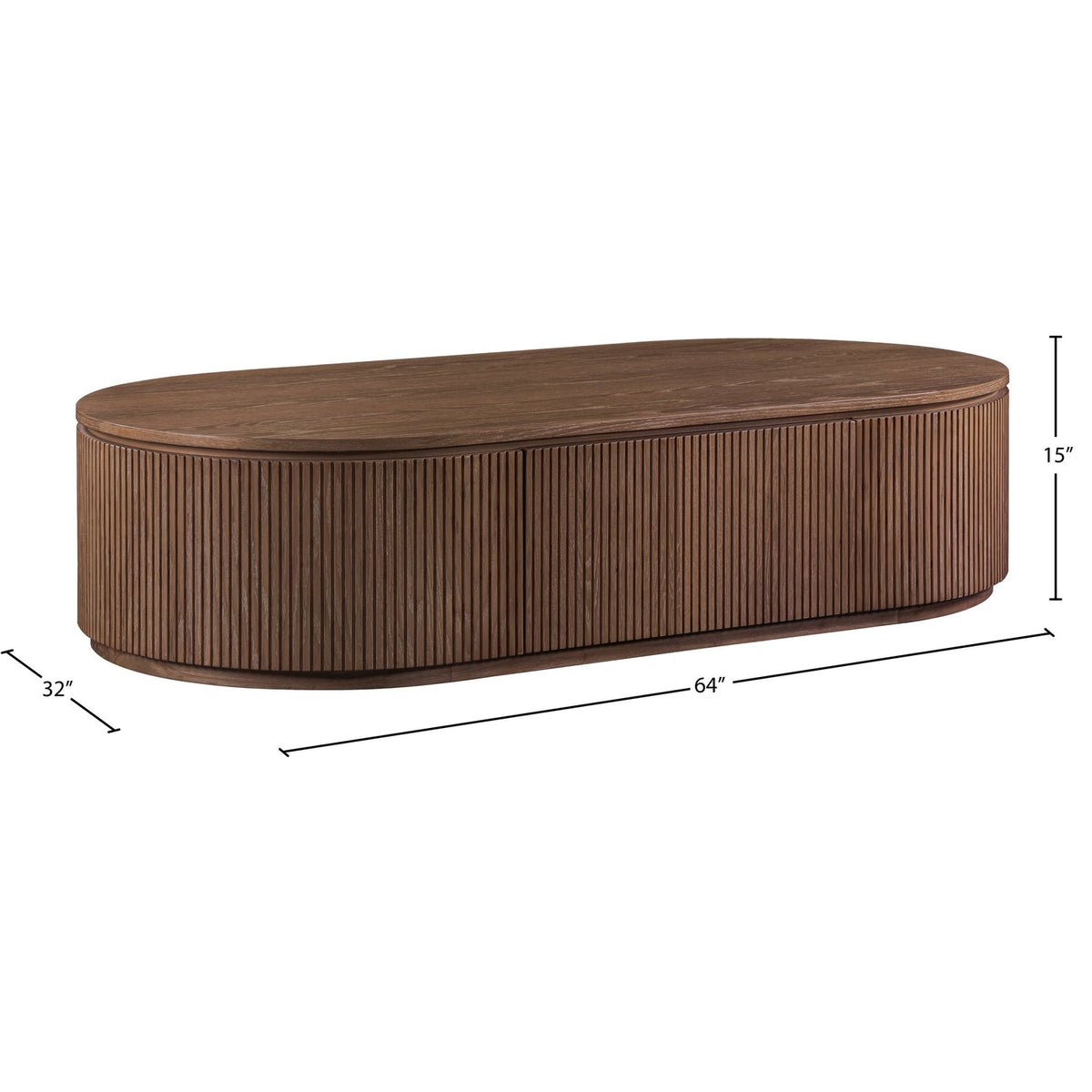 Moana Brown Solid Wood Storage Coffee Table